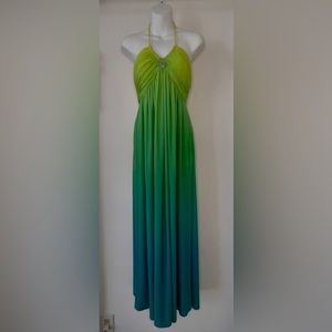 Donna Morgan Ombré Lime/Teal Size: 6